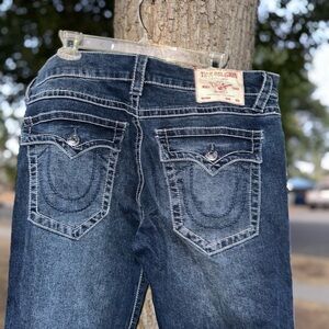 True Religion Rocco Relaxed Skinny Dark Blue Jeans